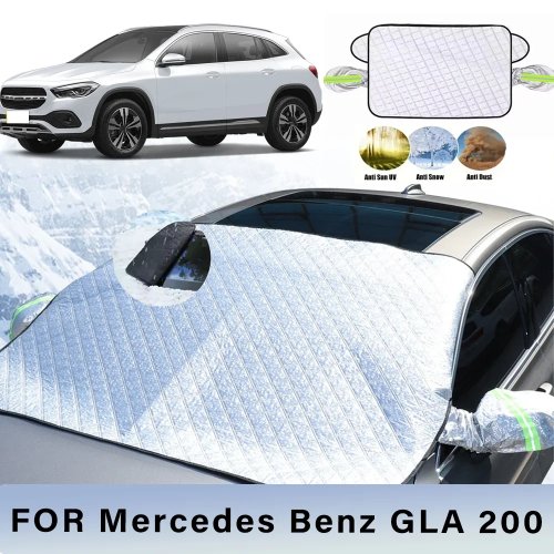 ผ้าคลุมกันแดดกระจกหน้ารถหนา พร้อมแม่เหล็ก 5/9 ดวง ป้องกัน UV และหิมะ สำหรับ Mercedes‑Benz GLA 200