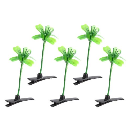 Mini bean-sprout hair clips for kids — cute plant/grass claw clips and hairpins for girls