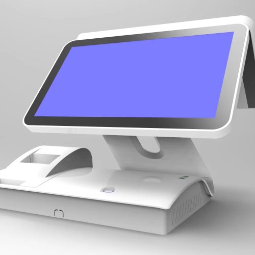 15.6" + 11.6" Dual Touchscreen Android POS Terminal with Built-in Thermal Receipt Printer — Payment/Cashier Checkout