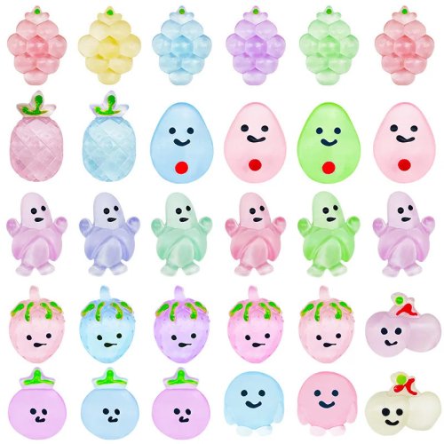 Đồ chơi nhấn hình há cảo & trái cây phát nhạc — squishy giảm stress, quà tặng