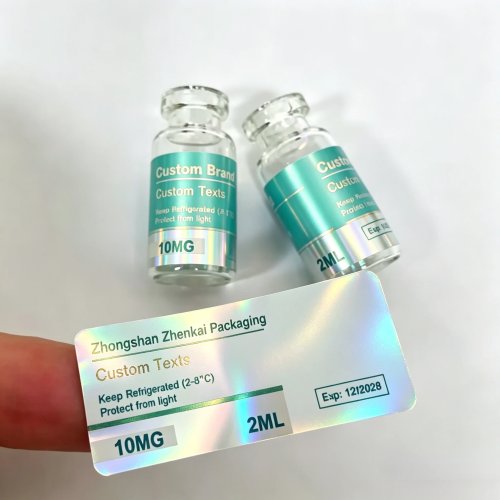 สติกเกอร์ฉลากพรีเมียมสั่งทำสำหรับขวดผงเพปไทด์ พร้อมกล่องบรรจุภัณฑ์เข้าชุด สำหรับหลอด/ขวด 3-10 มล.