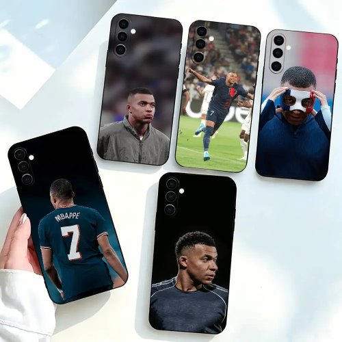 Samsung Galaxy A73/A72/A71/A70/A53/A52/A51対応 キリアン・ムバッペ ソフトブラック シリコンケース