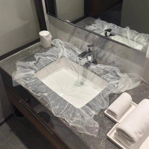 5pcs thickened disposable wash-basin covers – hygienic anti-dirt protective film