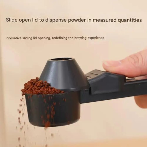 Imbuto per caffè 2‑in‑1 con misurino e cucchiaino – riutilizzabile, anti‑sgocciolamento, portatile, lavabile a mano
