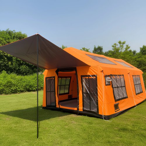 Tente de camping gonflable 4 personnes étanche, légère, montage rapide (moins de 5 min) – pour famille et pique-nique