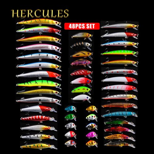 Hercules ルアーセット 48個（ワブラー・ミノー・ジグ・クランク）ハードベイト