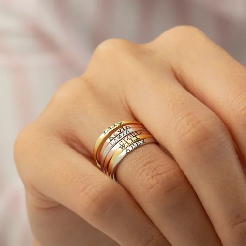 Anello inciso personalizzato con nome – acciaio inossidabile di qualità, anello uomo / coppia, idea regalo San Valentino
