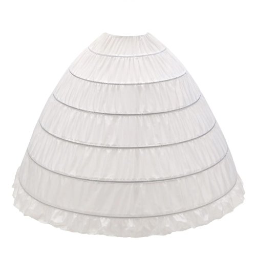 6-hoepel petticoat (vloerlang) crinoline onderrok – voor trouwjurk, bruidsmeisjes en gala-/baljurken