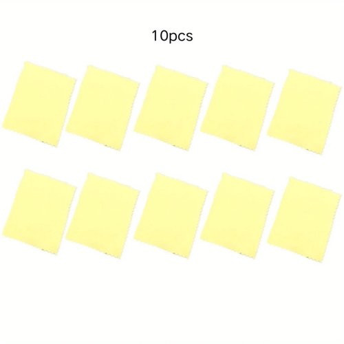 Lot de 10 chiffons jaunes double face pour bijoux – Chiffon de nettoyage argent anti-oxydation, entretien des bijoux, accessoires emballage cadeau avec pochette