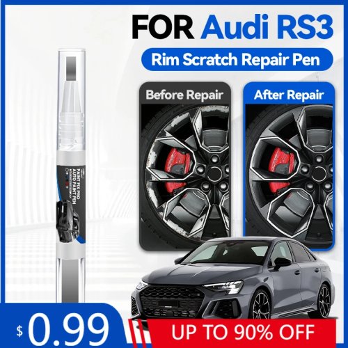 Pennarello ritocco vernice per mozzo/cerchio Audi RS3 – penna riparazione vernice auto, elimina graffi, fai-da-te, verde/bianco (LS9R)