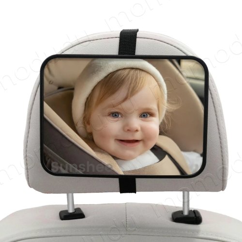 Cermin mobil bayi antipecah, teruji tabrakan dan bersertifikat — untuk bayi menghadap belakang, pandangan lebar dan jernih