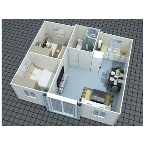 Inklapbaar prefab 40-voets containerhuis – Draagbare modulaire woning