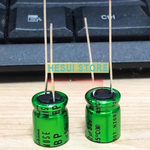 مكثف إلكتروليتي صوتي Nichicon MUSE BP 22µF 50V حجم 10×12.5 مم — غلاف أخضر