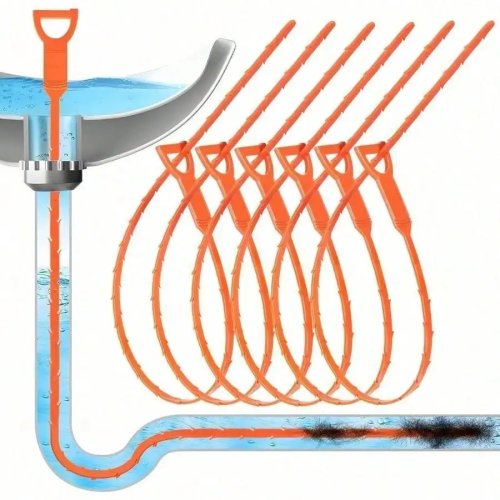 5er Abflussreinigungs-Set, 65 cm – wiederverwendbare Spiralen/Haken gegen Haarverstopfung für Waschbecken & Dusche, robust
