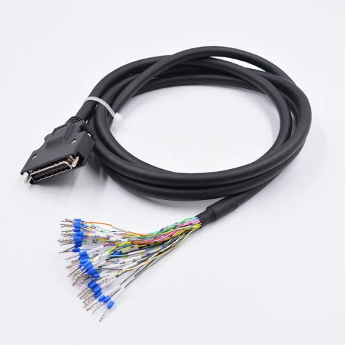 MR-J3CN1 servo signal cable (CN1) 50-pin, wires soldered at both ends, I/O connector, lengths 0.5/1/2/3/5 m