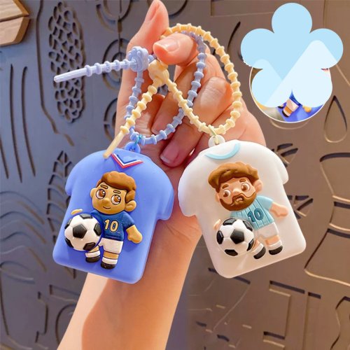Soccer Jersey Squishy Keychain - Slow-rising stress-relief toy, cute couple doll pendant for bag & car