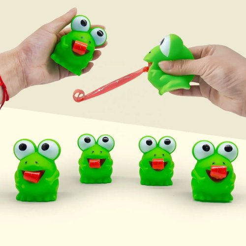 Đồ chơi bóp ếch/khủng long thè lưỡi — đồ chơi cảm quan/fidget giảm căng thẳng, vui nhộn cho văn phòng, gia đình, thiếu niên, người lớn, cũng thích hợp cho mèo (quà)