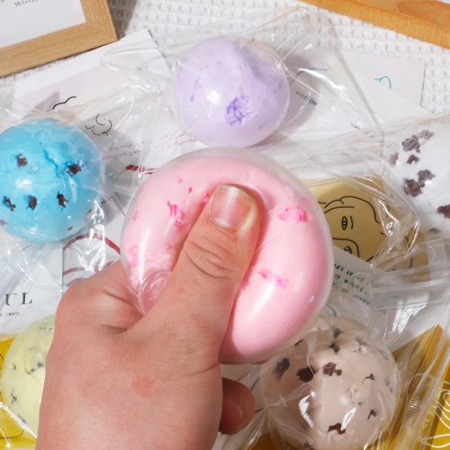 Balle anti-stress TPR – balle souple 'butter', jouet rebondissant et sensoriel pour enfants