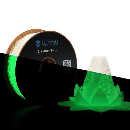 Filamento TPU flexible 540GID para impresora 3D – Verde luminoso que brilla en la oscuridad, 1,75 mm, 1 kg, ±0,05 mm