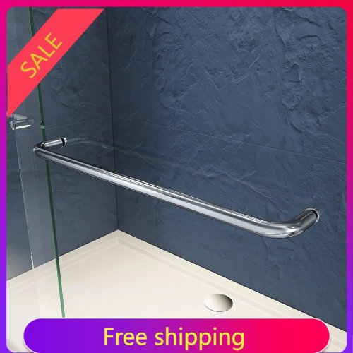 Porta doccia per vasca semi‑incorniciata in vetro, cromo lucido, L142–152 × H145 cm, reversibile e regolabile