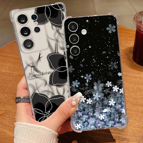 Clear cherry blossom phone case for Samsung Galaxy A57/A37/A17/A56/A16/A55/A36/A26/A15/A35/A54/A53 — soft shockproof TPU cover