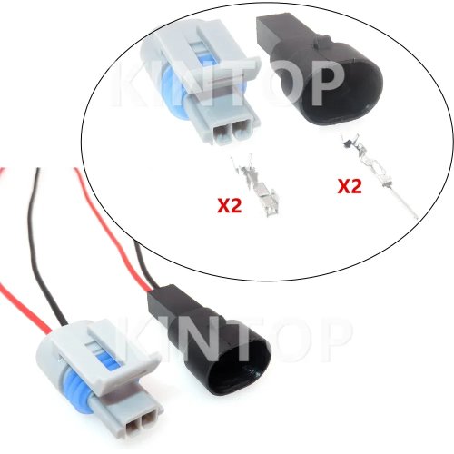 Kit conector automóvel 2 pinos macho/fêmea com fios para sensor de temperatura da água – tomada (ref. 12162197)
