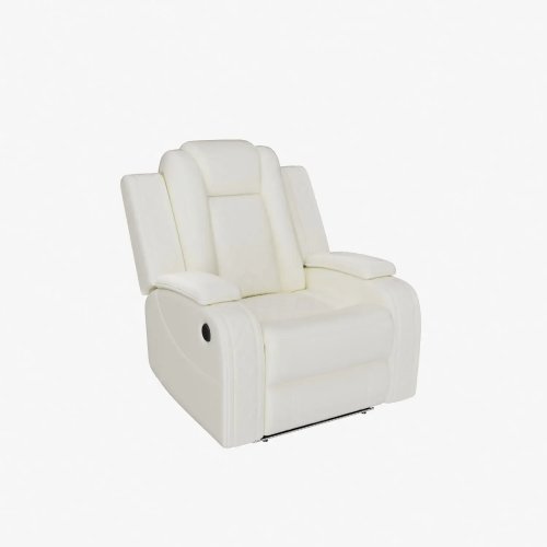 3‑teiliges Relaxsessel-Set aus weißem, atmungsaktivem Leder – Einzelsessel fürs Wohnzimmer