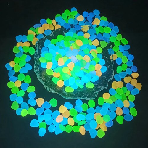 100 galets décoratifs phosphorescents pour jardin et aquarium — pierres fluorescentes