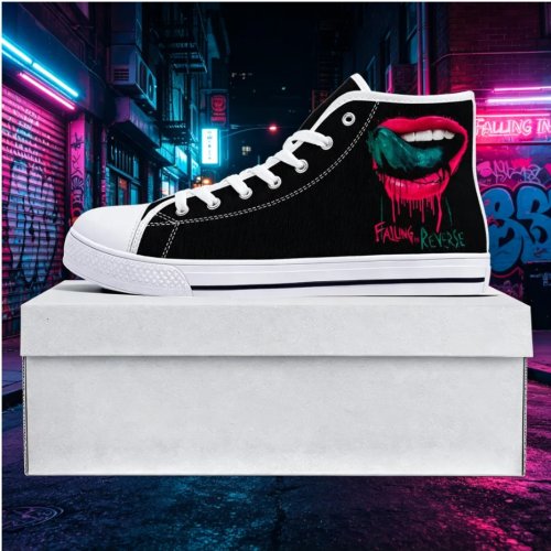 Sneakers high-top Falling In Reverse – stampa band rock, suola morbida e resistente, unisex per tutti i giorni