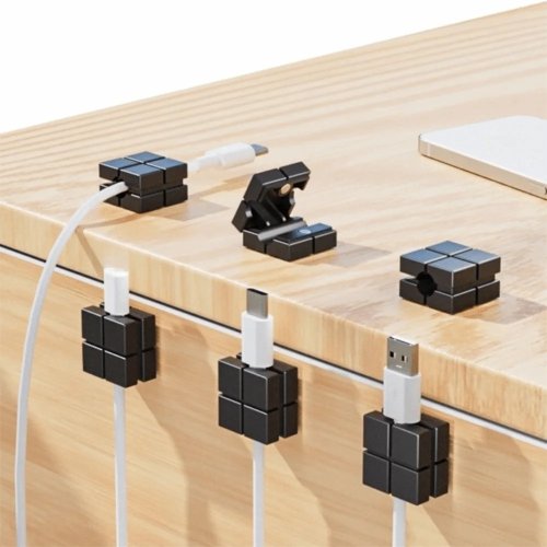 Magnetic Cable Organizer — Mini self-adhesive cable clips & wire holder for home and desk