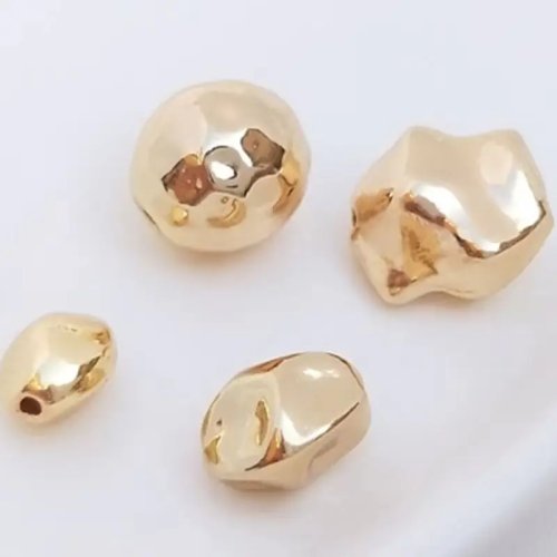 Perles en pierre couleur or 14K, forme riz, tailles assorties — pour bracelets et boucles d'oreilles DIY