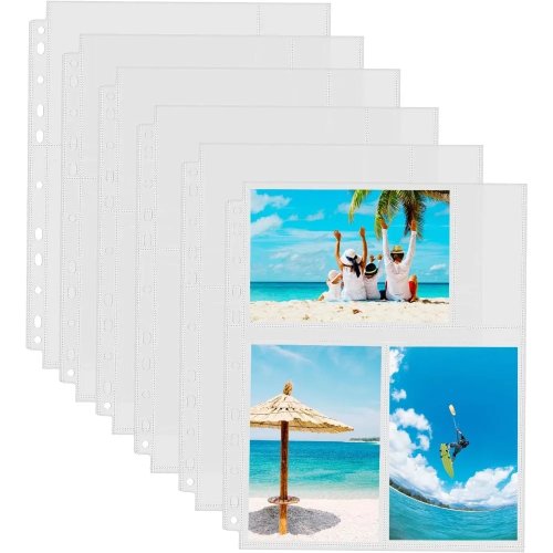 30er-Pack 4x6 Fotohüllen für 3-Ring-Ordner – Platz für 180 Fotos, robuste transparente Kunststoff-Schutzhüllen, archivtaugliche Einsteckseiten