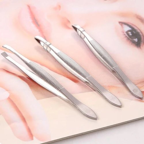 Pinset Alis dari Stainless Steel — Pinset presisi untuk mencabut alis dan jenggot