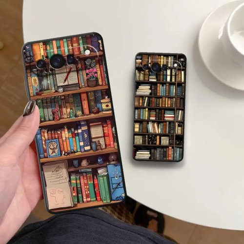 Bookcase/portemonnee hoesje voor Google Pixel (10a/10/10 Pro XL/9 Pro/8a/6a/9a/7a/6/7/8 Pro) – schilderij-design