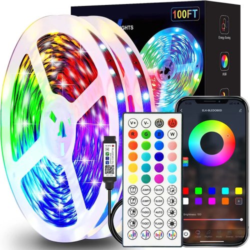 Fita LED RGB 1–40 m, fita flexível com controlo por app para decoração de quarto