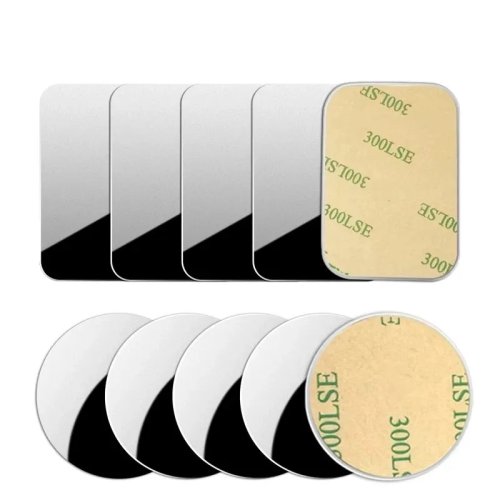 5PCS Magnetic Metal Plates for Phone – Round & Square Adhesive Iron Stickers, Magnetic Disk for Car or Desk Stand, for Mobile & Tablet