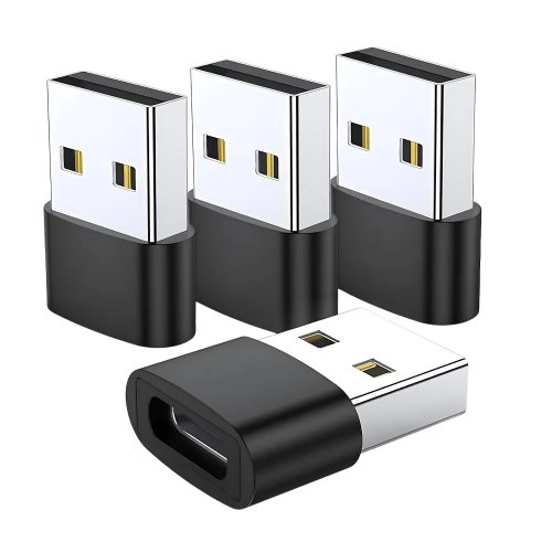 Adaptador USB-C hembra a USB-A macho — carga rápida y convertidor OTG, compatible con iPhone 11/12/13/14/Pro/Max