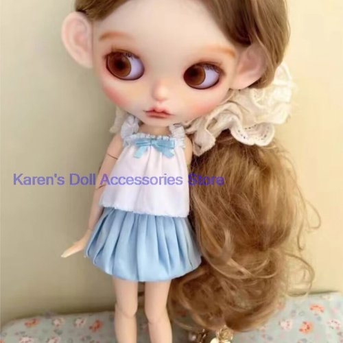 2026 Neu: 2-teiliges Set – Blumen-Top + Kleid für Blythe/Landoudou-Puppen, passt für Lulu, YMY24, OB22/24/26, Zone, Jenny