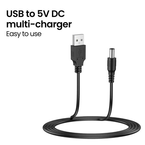 Cable de alimentación USB‑A a DC 3,5 mm 5V — Adaptador/convertidor para router WiFi, módem y dispositivos pequeños