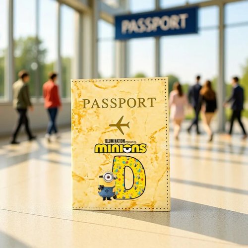 Etui na paszport Minionki – Wielofunkcyjny pokrowiec na paszport i portfelik na dokumenty, uroczy i ochronny, unisex