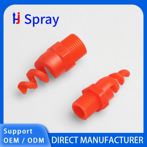 Huajue hochwertige Spiraldüse aus Kunststoff 1/4" (6,35 mm), Sprühwinkel 120° – für industrielle Reinigung, Staubabsaugung und Kühlung