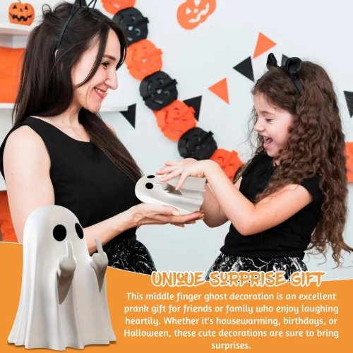 Figura de fantasma de Halloween en resina, mini fantasma tamaño dedo, adorno adorable para decorar interior y porche
