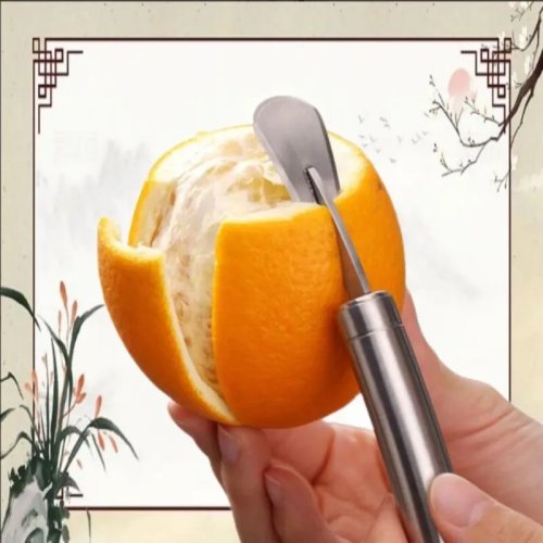 Orangenschäler aus Edelstahl mit ergonomischem Griff – Zitrusschäler & Obstschneider für die Küche