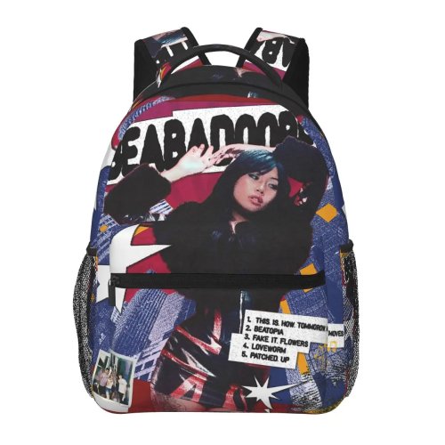 Beabadoobee Rucksack mit Gesichtsprint – Schüler- & Daypack, Unisex Schul- und Reiserucksack fürs Wandern