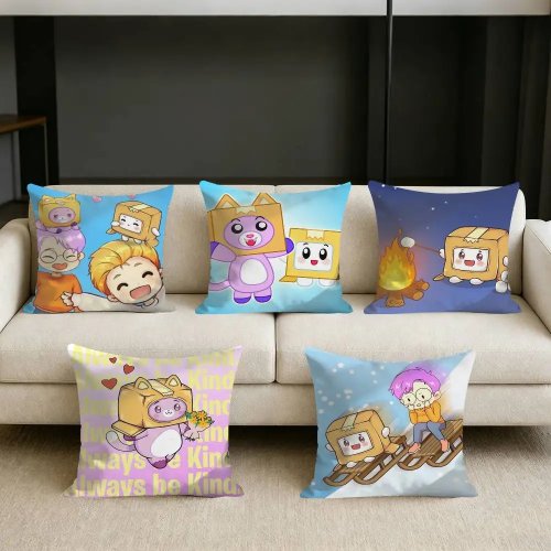 Süße Fuchs Kissenhülle (quadratisch) für Sofa – Uni-Farbe, Dekokissenbezug für Wohnzimmer