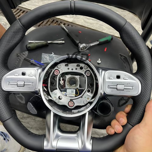 YLD AMG Performance カスタム本革ステアリングホイール Mercedes‑Benz W167/W177/W190/W213/W217/W222用