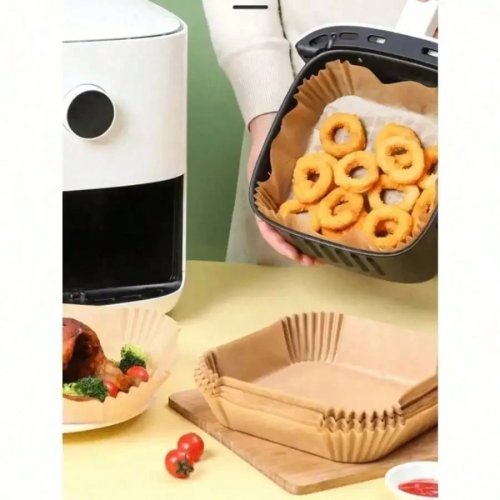 100pcs 6-inch (Ø15 cm) Paper Air Fryer Liners — Non-Stick Round Baking Papers, Fits Most Air Fryers