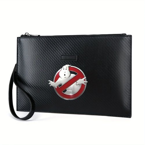 Bolsa para hombre de piel sintética (PU) con logo Ghostbusters — elegante y práctica para uso diario