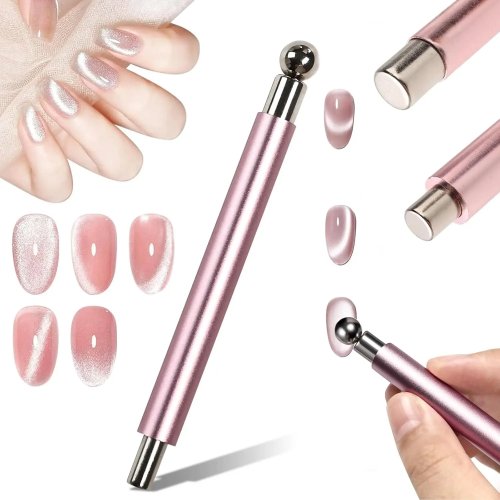 Pen Magnet Kuku Bola Cat Eye kepala ganda untuk gel 3D — magnet kuat (1/2 pcs)