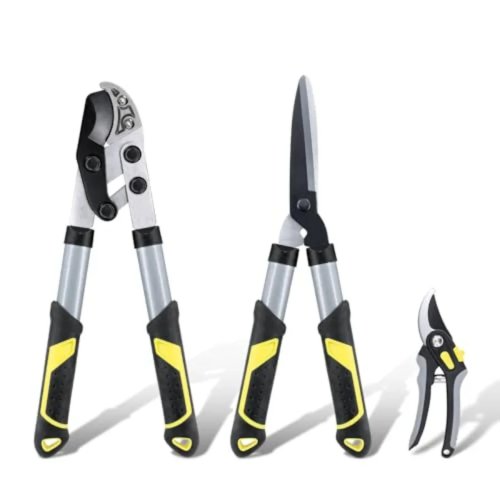 Bộ 3 món dụng cụ làm vườn — kéo cắt cành kiểu anvil 43 cm, kéo tỉa hàng rào và kéo làm vườn